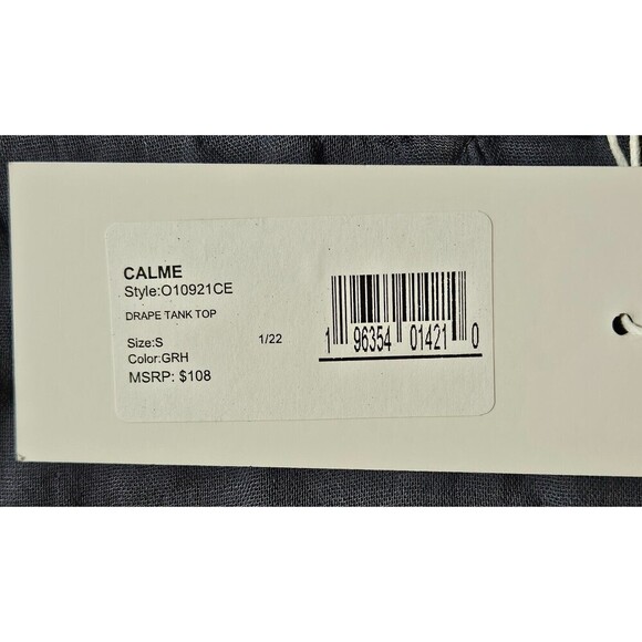 Calme Double Gauze Drape Tank Top Graphite Size Small NWT - Picture 9 of 10